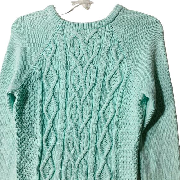 Mint green cable knit sweater - Picture 3 of 5
